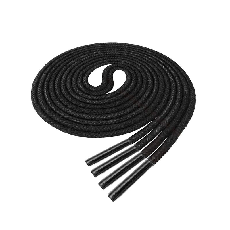 Curtual Waxed Thin Round Dress Shoelaces [2 Pairs] [5 Color][6 Size] for Oxford Dress Shoes Laces (36" inches (91 cm), Black) - Image 1